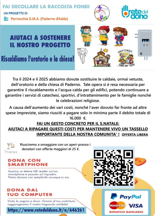Riscaldiamo l’oratorio e la chiesa!