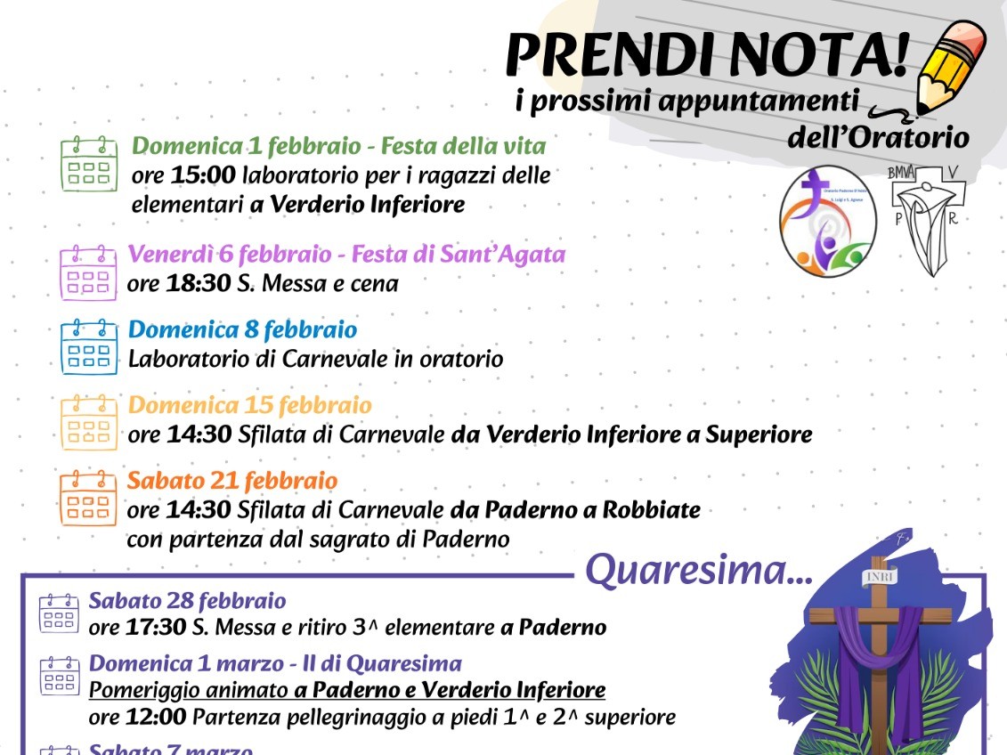 I nostri prossimi appuntamenti