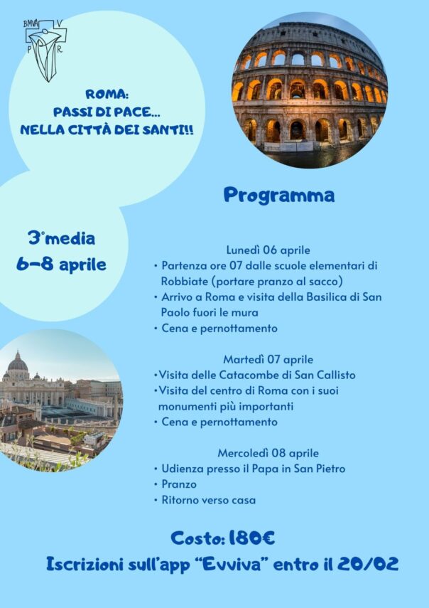 Passi di Pace… nella città dei santi – Roma 3ª media