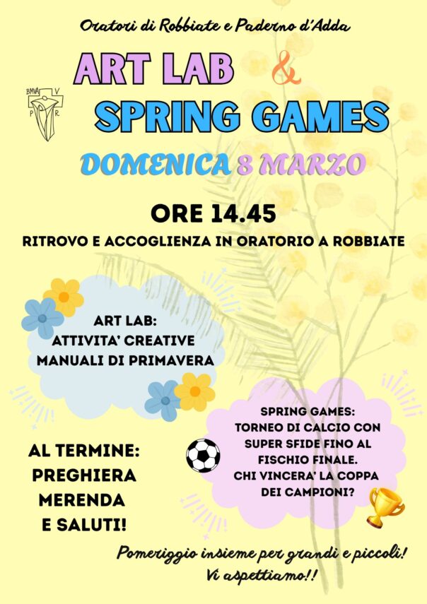 Domenica in Oratorio: ART LAB & SPRING GAMES