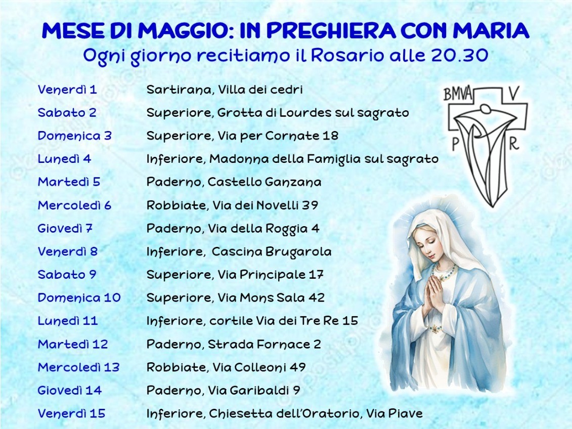 Maggio: in preghiera con Maria